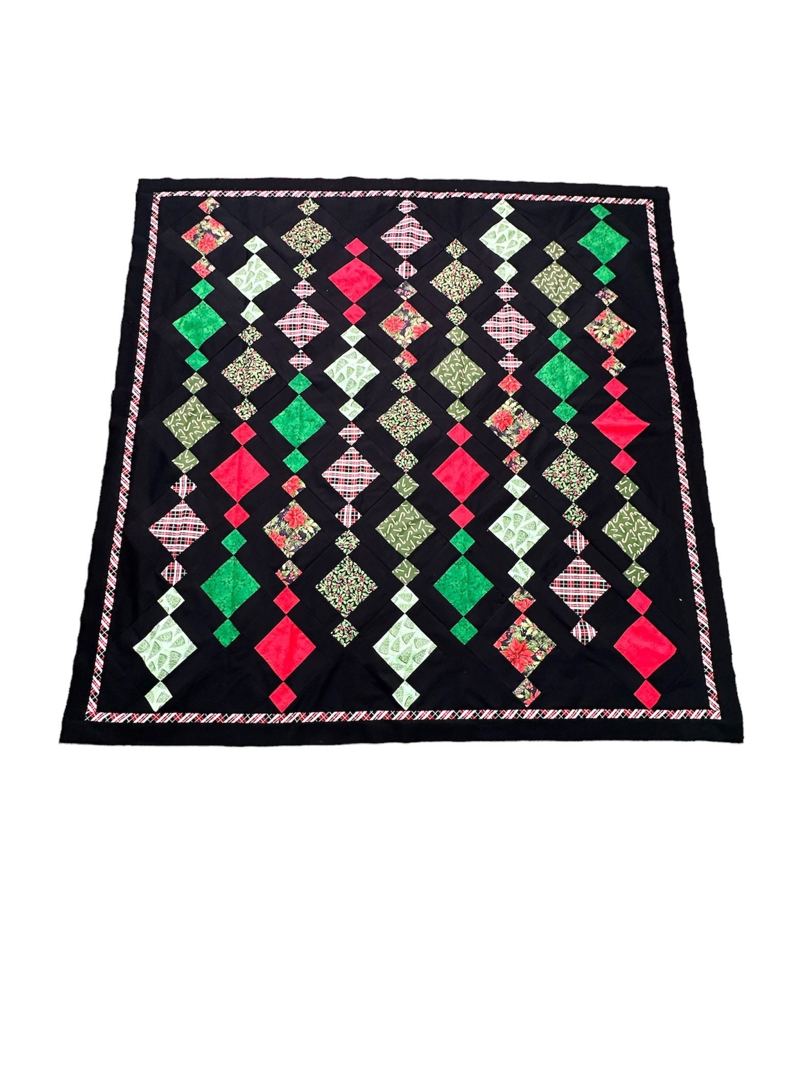 Northcott Fabric Christmas Chandelier pre cut quilt kit 65x65” top and binding