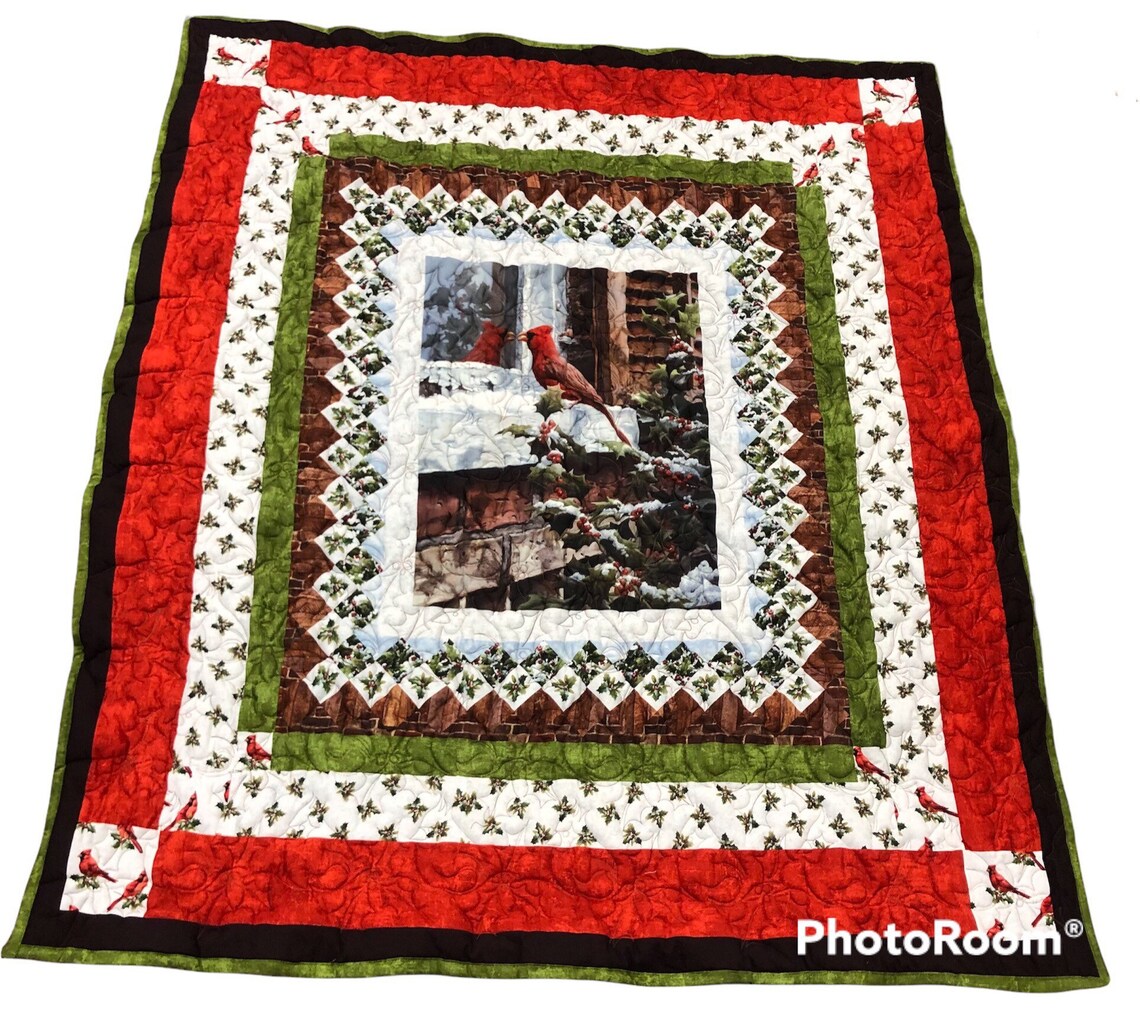 Northcott Fabrics Cardinal Window Reflection Panel Quilt Kit Etsy