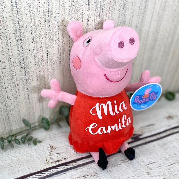 Personalized Peppa Pig Gift, Personalized Stuffed Animal, Baby Shower Gift for Girl, 2 Year Old Girl Gift, Toddler Toy