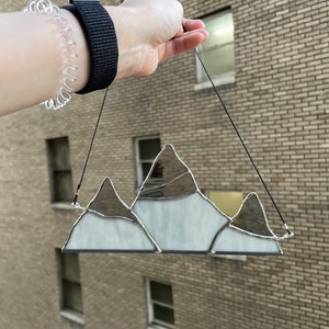 Mountains stained glass