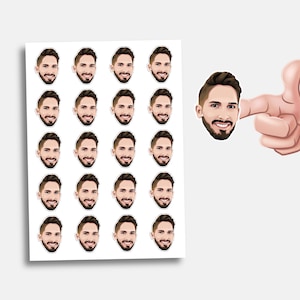 Personalisierter Gesichtsaufkleberbogen, benutzerdefinierte Illustration, Partyzubehör, Junggesellinnenabschied, Geburtstage Gesichtsaufkleber, individuell geformt, Gesichtsmasken