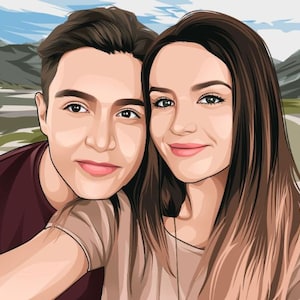 Retrato de caricatura personalizado a partir de una foto, ilustración familiar, pintura de pareja, boda personalizada, cumpleaños, aniversario, arte de caricatura, arte vectorial
