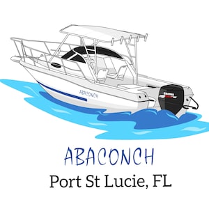 Custom Boat Portrait Ship Caricature Personalize speedboat Illustration raft lover Personalise drawing Birthday Present for Yacht Owner Gift