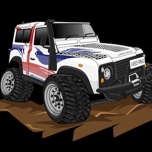 Digital Car Illustration Custom Car Photo Automotive Cartoon with Wraps, Stickers Sports Car Decals drawing background scene sports skid svg