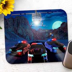 Mouse Pad Sublimaton - Police Force - Rectangle Mouse Pad Design - PNG Download Instant Download
