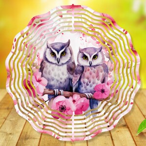 Sublimatie windspinner - grijze uilen - windspinnerontwerp - 10 inch - png-bestand downloaden