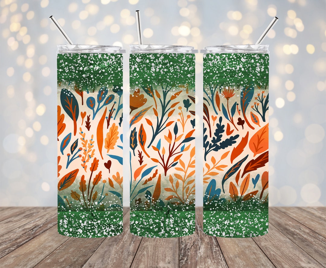20oz Sublimation - Fall Leaves - Straight Tumbler Wrap - PNG Design ...