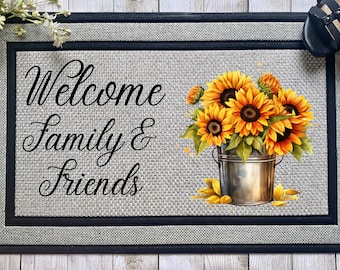 Welcome Family and Friends - Front Door Mat Sublimation Design - Digital Download - PNG Digital Design