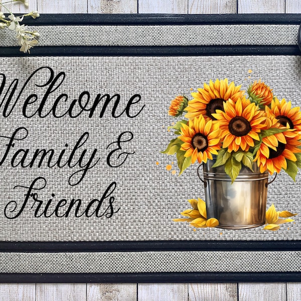 Welcome Family and Friends - Front Door Mat Sublimation Design - Digital Download - PNG Digital Design