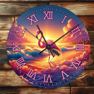 Flamingo - Wall Clock Design - With Numbers - PNG Design - Digital Download