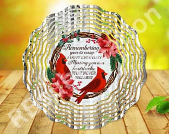 Wind Spinner Sublimation - Remembering You Cardinals - Wind Spinner Design - 10 Inch - PNG Download