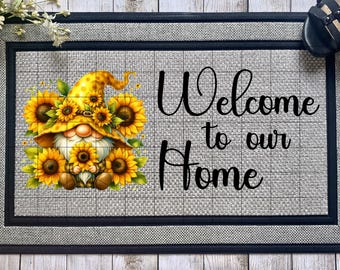 Bienvenido a nuestro hogar - Diseño de sublimación de felpudo de entrada - Descarga digital - Diseño digital PNG