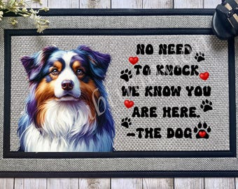 No Need to Knock Australian Shepherd - Front Doormat Sublimation Design - Digital Download - PNG Digital Design