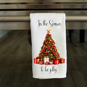 Tis Tthe Season Christmas Tree- Kitchen Towel Sublimation Designs - PNG Design - Digital Download