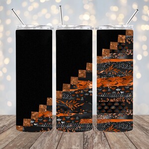 20 Unzen Sublimation - Kupfer und Schwarz fügen Text hinzu - Gerade Tumbler Wrap - PNG Design - 20 Unzen Skinny Tumbler Wrap Design