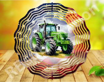 Wind Spinner Sublimation - Tractor - Wind Spinner Design - 10 Inch - PNG Download