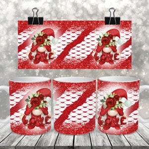Love Valentine Gnome - Sublimation Coffee Mug Wrap - PNG Design