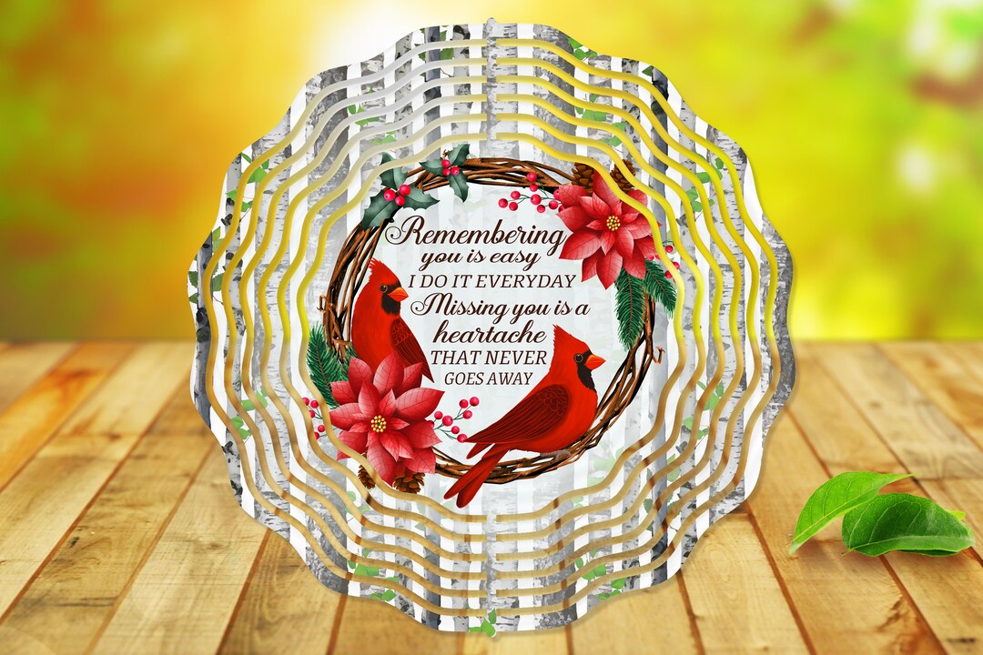Wind Spinner Sublimation Remembering You Cardinals Wind Spinner Design 10 Inch PNG Download Etsy