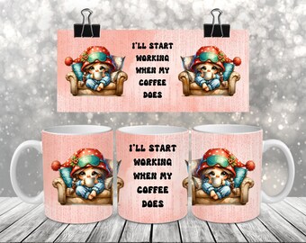 Sublimatiekoffiemok - koffiekabouter - koffiemokomslag, png-bestand