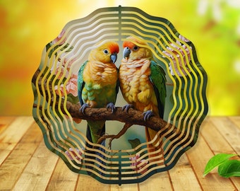 Wind Spinner Sublimation - Lovebirds - Wind Spinner Design - 10 Inch - PNG Download