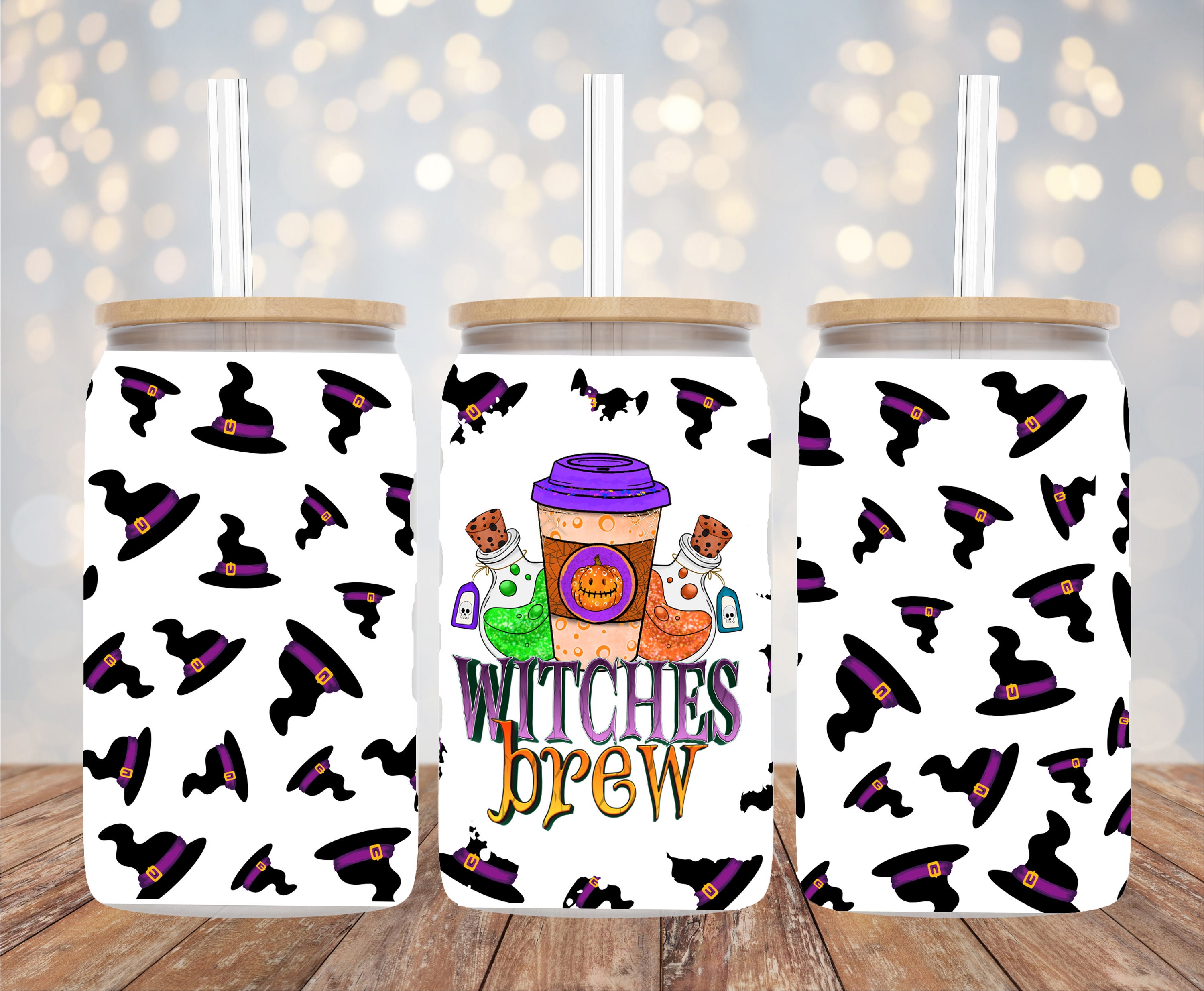 16oz Libbey Sublimation - Witches Brew - Glass Can Wrap - PNG Design - Etsy