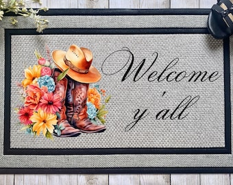 Bienvenidos a todos - Diseño de sublimación para felpudo de entrada - Descarga digital - Diseño digital PNG