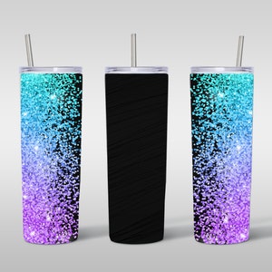20oz Sublimation Tumbler Blue and Purple Enter Your Own Text Straight Tumbler Wrap PNG Design- 20oz Skinny Tumbler Wrap Design
