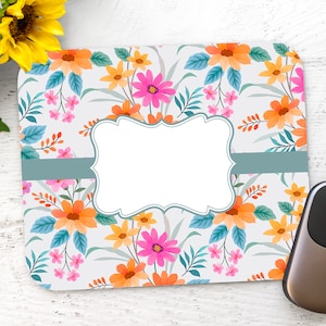 Mouse Pad Sublimaton - Add Text Flowers Mouse Pad - Rectangle Mouse Pad Design - PNG Download Instant Download