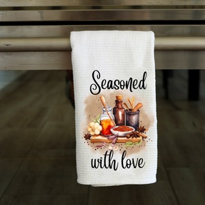 Seasoned With Love- Kitchen Towel Sublimation Designs - PNG Design - Digital Download