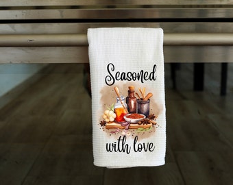 Seasoned With Love- Kitchen Towel Sublimation Designs - PNG Design - Digital Download