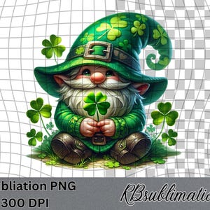 St Patrick Gnome - Spring Clipart - PNG Digital Clipart - Scrapbooking - Transparent Background