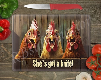 Sublimation de planche à découper en verre - poulets humoristiques - 15,5 x 11,25 pouces - téléchargement PNG - téléchargement numérique-