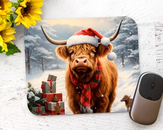 Tappetino Per Mouse Con Mucca Delle Highland | Morbido E Antiscivolo 24x20 Cm, Regalo Per Amanti Degli Animali