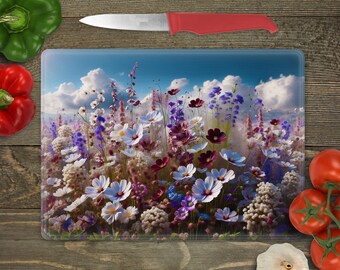 Glass Cutting Board Sublimation - Wildflowers - 15.5 x 11.25 Inch - PNG Download - Digital Download-