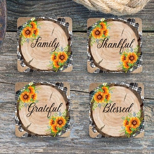Sublimation Square Coasters - Inspirational  - Set of 4 Coaster Design - PNG Download
