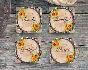 Sublimation Square Coasters - Inspirational  - Set of 4 Coaster Design - PNG Download