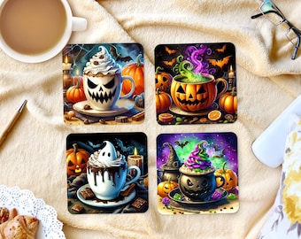 Sublimeringsunderlägg - Halloween - Set med 4 underläggsdesign - PNG-nedladdning