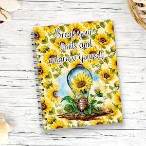 Journal notebook sublimatie - Break Your Limits - Journal notebook ontwerp - spiraal planner cover, notebook cover - digitale Instant Download