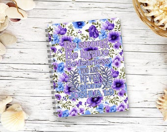Joshua 1:9 Journal Notebook Sublimation, Journal Notebook Design, Spiral Planer Cover, Notebook Cover, digitaler Sofort Download