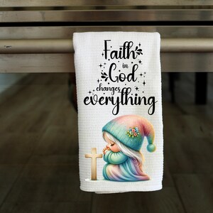 Faith Gnome- Kitchen Towel Sublimation Designs - PNG Design - Digital Download