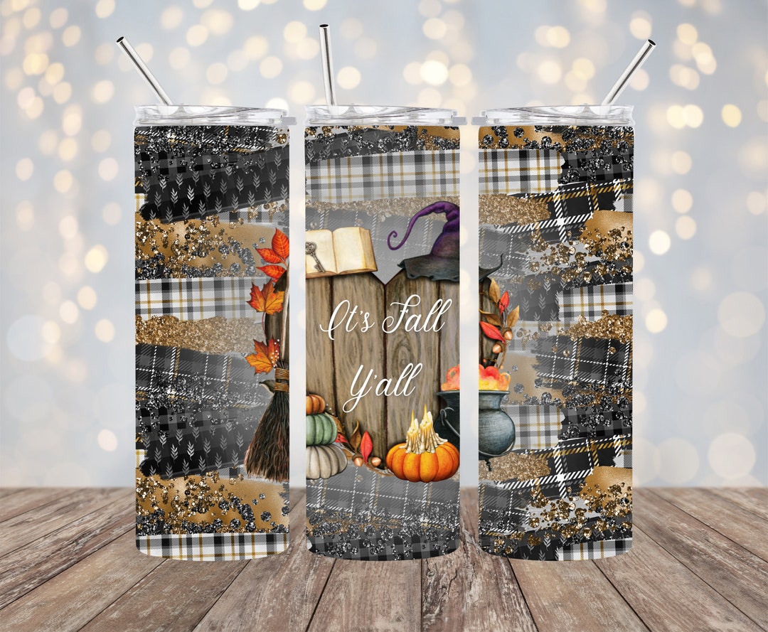 20oz Sublimation - Fall Plaid Wood Heart - Straight Tumbler Wrap - PNG ...