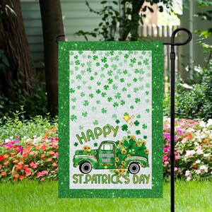 St Patrick Day Truck - Garden Flag 12&quot;x 18&quot; - Sublimation Garden Flag Design - PNG Digital Download