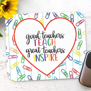 Sublimation Mouse Pad - Great Teachers Inspire - Rectangle Mouse Pad Design - PNG Download Instant Download