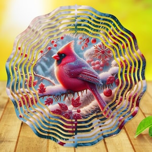 Wind Spinner Sublimation - Red Glitter Cardinal - Wind Spinner Design - 10 Inch - PNG Download