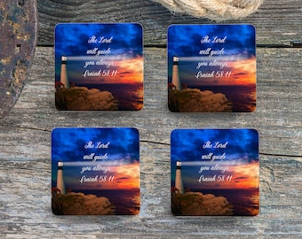 Sublimation Square Coasters - Isaiah 58 11 - Set of 4 Coaster Design - PNG Download