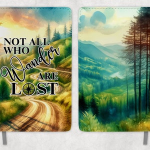 Tijdschriftsublimatieontwerp - Not All Who Wander Are Lost - Journal Wrap - PNG-ontwerp