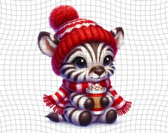 かわいい赤ちゃんシマウマ - 水彩画風クリップアート - PNGデジタル