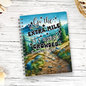 Sublimatie dagboek notitieboekje - Go The Extra Mile - dagboek notitieboekontwerp, omslag spiraal, notitieboekomslag - digitale instant download