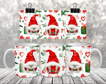 Santa Gnomes - Sublimation Coffee Mug Wrap - PNG Design