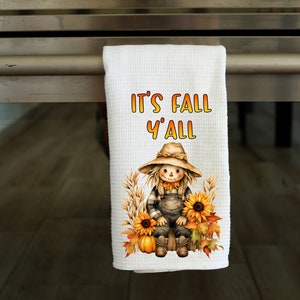 It's Fall Yall Scarecrow- Kitchen Towel Sublimation Designs - PNG Design - Digital Download